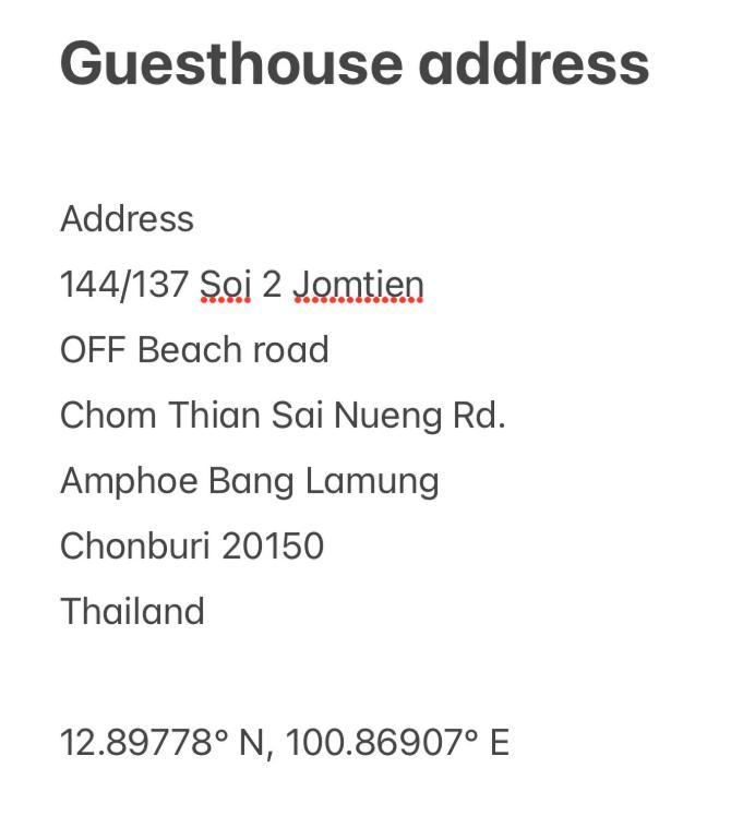 Pluemchai Guesthouse Jomtien Beach Extérieur photo